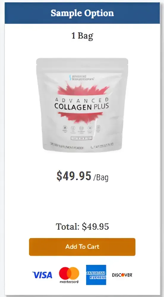 Advanced Collagen Plus 1 Bag pricing