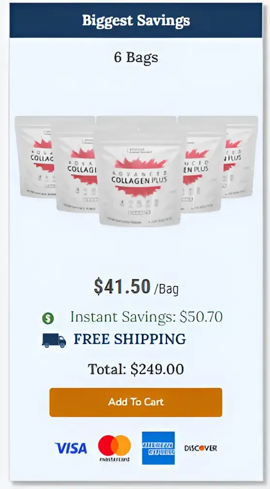 Advanced Collagen Plus 6 Bags pricing